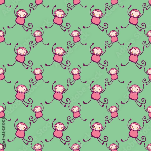 Fototapeta Monkey Seamless Pattern