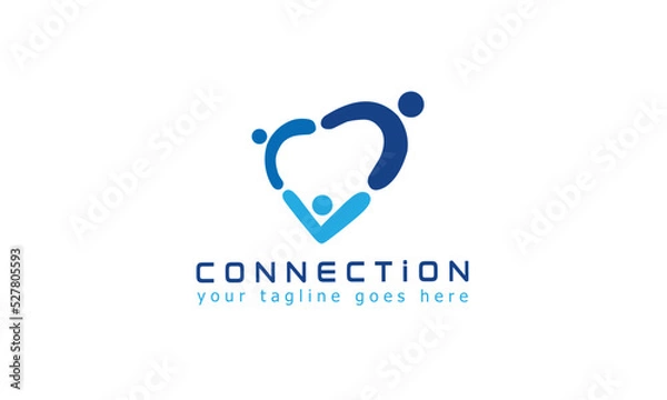 Fototapeta Family heart logo design template
