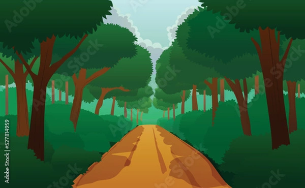 Obraz landscape in forest with a dirt road vector