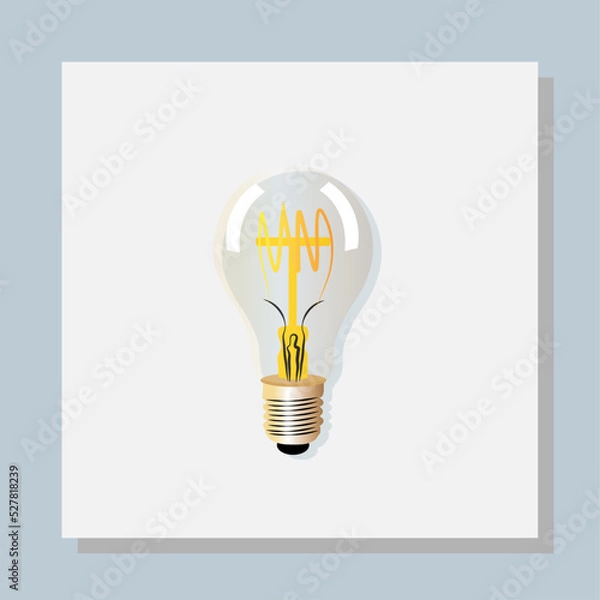 Obraz Transparent realistic light bulb with christmas tree, isolated.