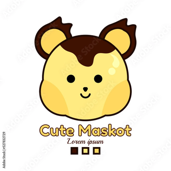 Fototapeta cute bear head vector design fit for kids,sticker,logo,icon,mascot,product,fashion,business,etc