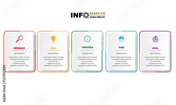 Fototapeta vector illustration infographic design template with icons and 5 options or steps.can be used for procss,presentations,layout,banner,info graph.