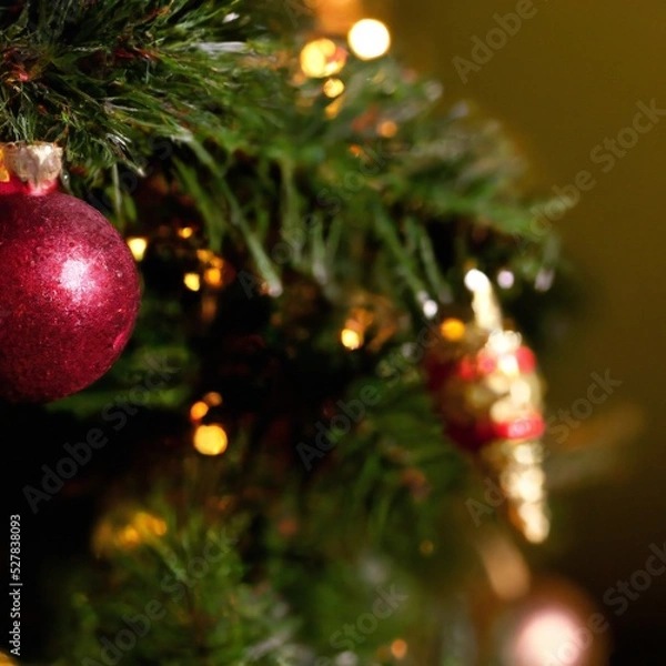 Fototapeta Baubles on a Christmas Tree