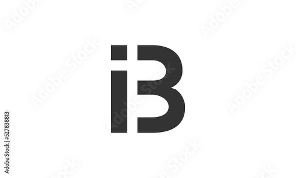 Fototapeta Abstract letter B, IB logo design template. Impossible creative sign. Vector icon
