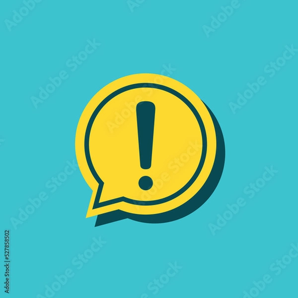 Fototapeta Exclamation Mark Icon Template In Conversation Bubble With Vintage Color ,Vector Template