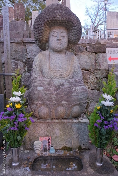 Fototapeta Buddha statue with rasta hair in a temple of Kyoto