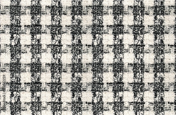 Obraz black and beige tweed real fabric texture seamless pattern        