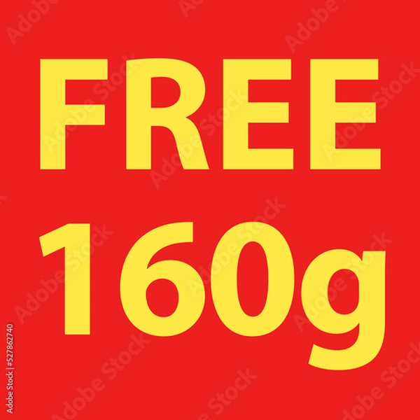 Obraz Buy and get Free 50 or 100 grams. Promo Tag. Offer Pricing.