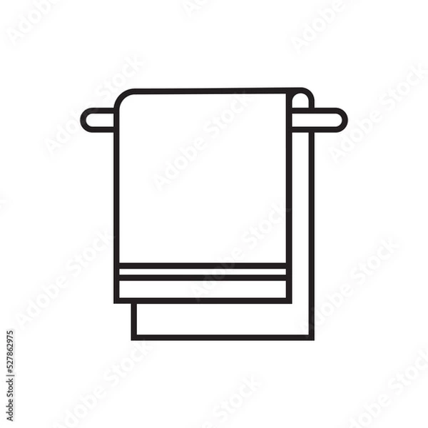 Obraz towel with hanger rack line icon