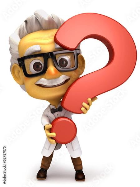 Fototapeta Professor with question mark symbol