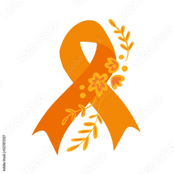 Obraz National Bullying Prevention Month October web banner. Orange support and awareness ribbon symbol. Vector illustration