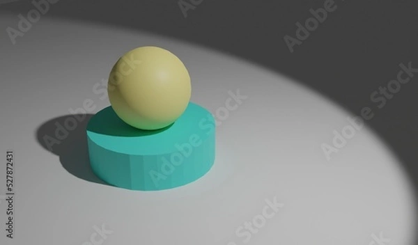 Fototapeta Abstract 3d geometric shapes. Ball on sphere sculpture.
