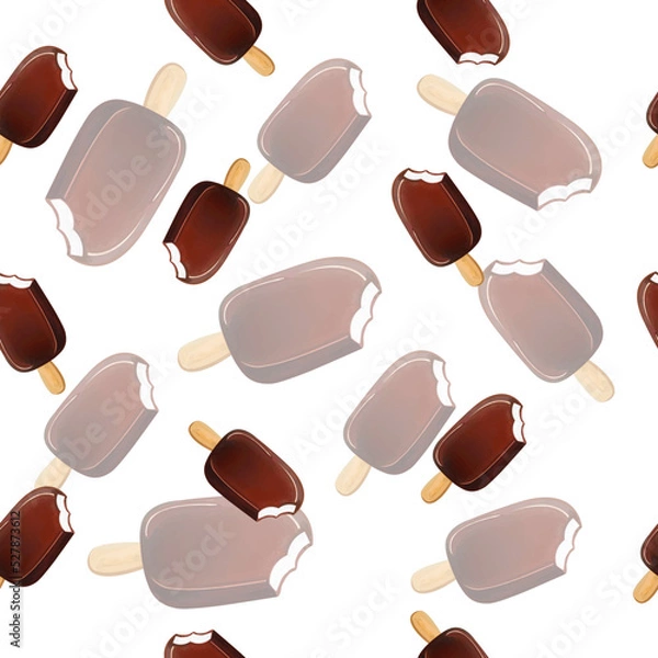 Obraz ice cream pattern vector food illustration