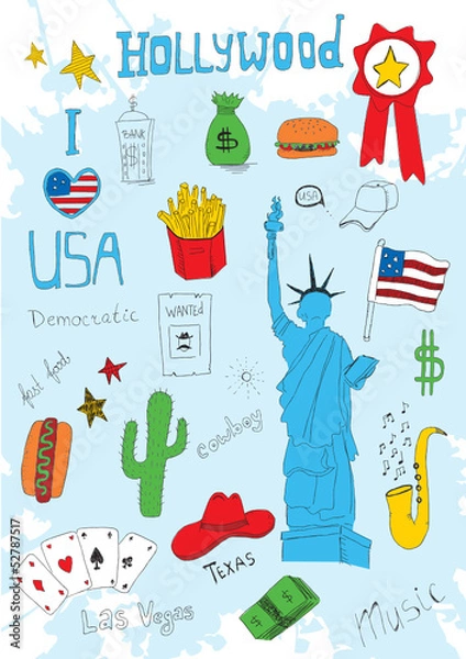 Obraz Colored American Set