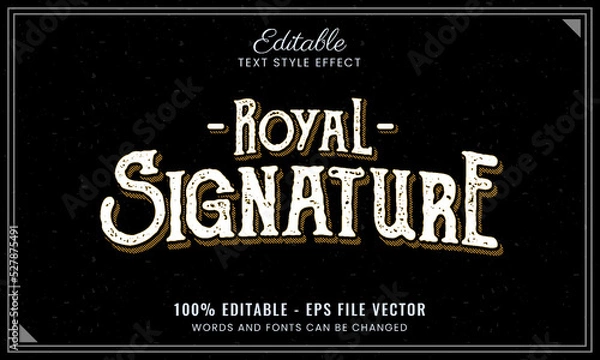 Fototapeta Vintage editable text effect free vector	