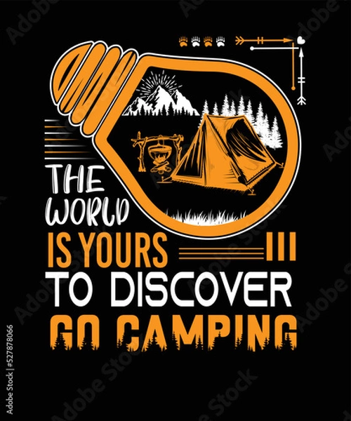 Obraz camping t-shirt design