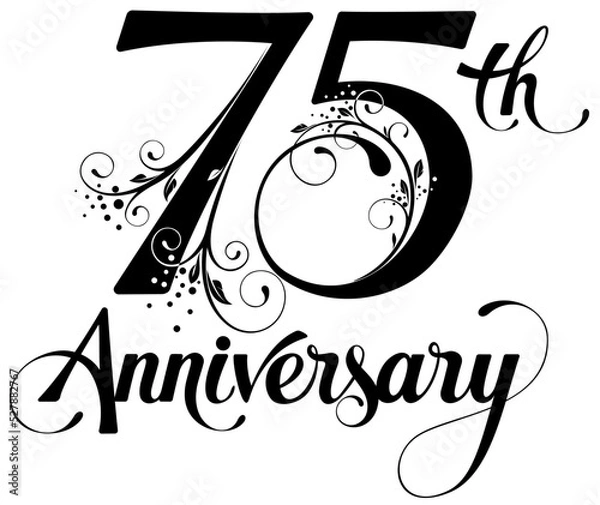 Obraz 75th Anniversary - custom calligraphy text