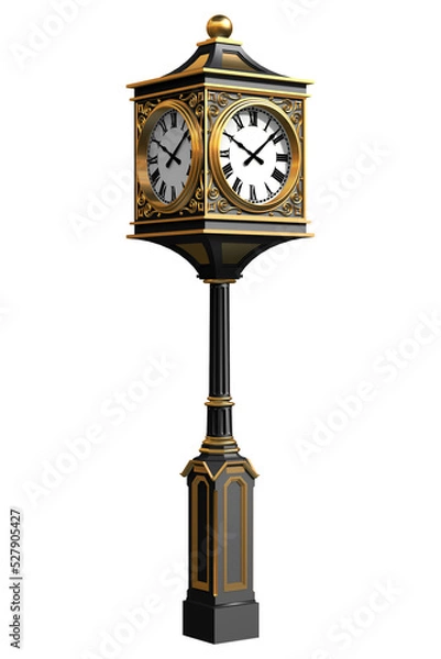 Obraz Old fashioned street clock with Latin numerals
