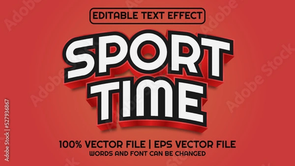 Fototapeta Editable text effect modern 3d and minimal font style