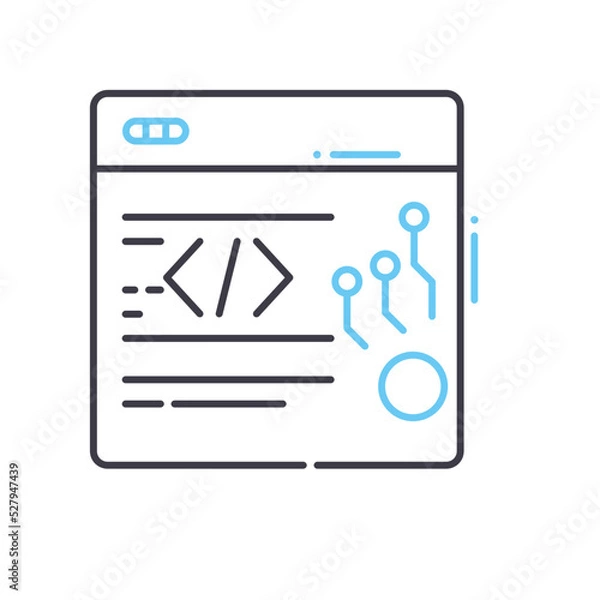 Fototapeta programming line icon, outline symbol, vector illustration, concept sign