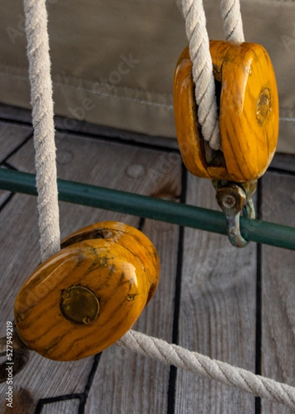 Fototapeta Sailboat Pulleys