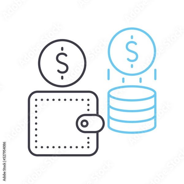 Fototapeta salary line icon, outline symbol, vector illustration, concept sign