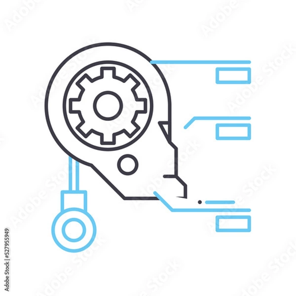 Fototapeta robot line icon, outline symbol, vector illustration, concept sign