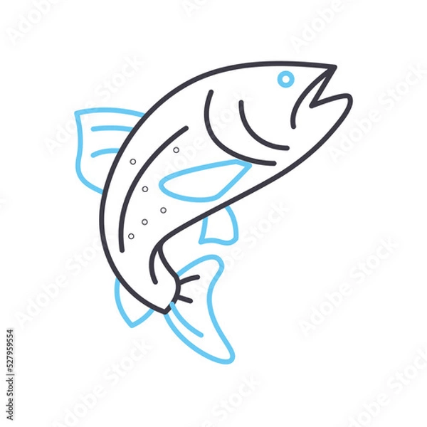 Fototapeta salmon line icon, outline symbol, vector illustration, concept sign