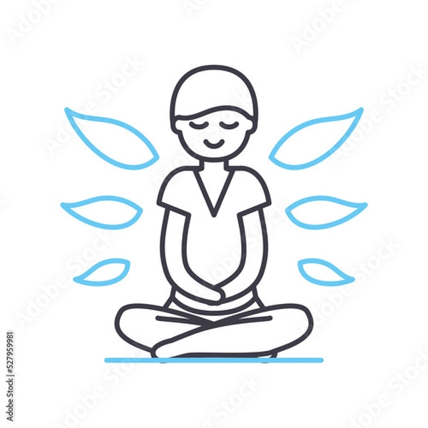 Fototapeta self actualization line icon, outline symbol, vector illustration, concept sign