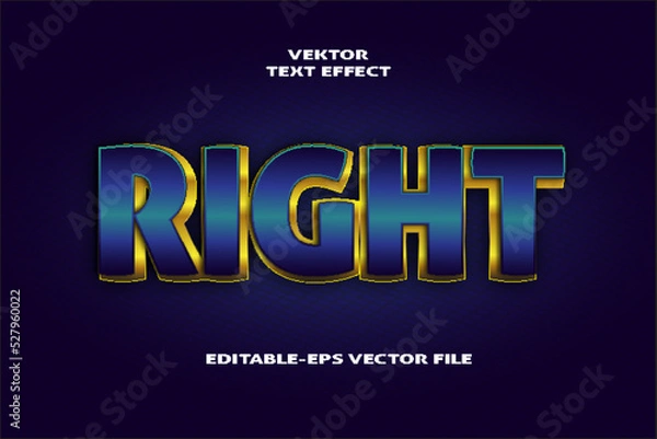 Fototapeta Right editable text effect 3d emboss style design