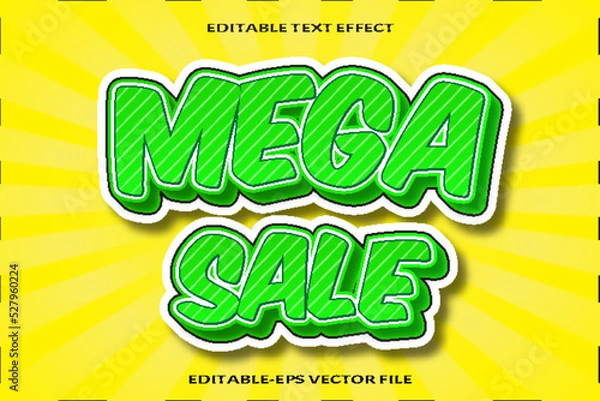 Obraz mega sale editable text efect cartoon style design