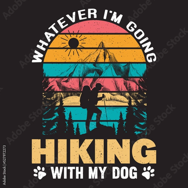 Obraz hiking t-shirt design  and vector template