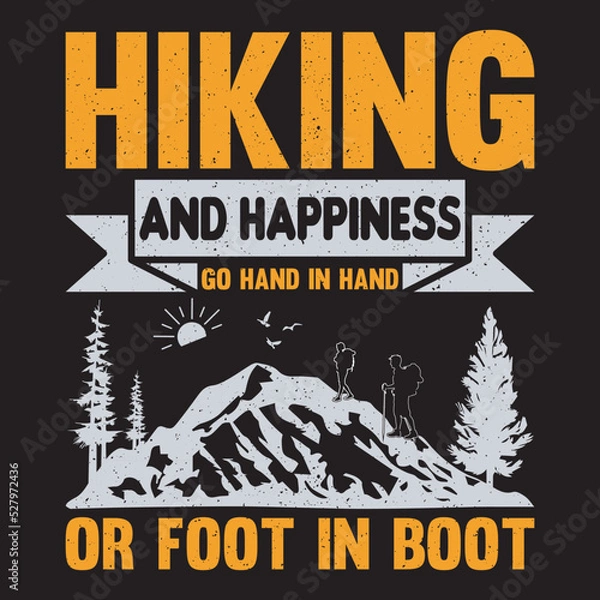 Obraz hiking t-shirt design  and vector template