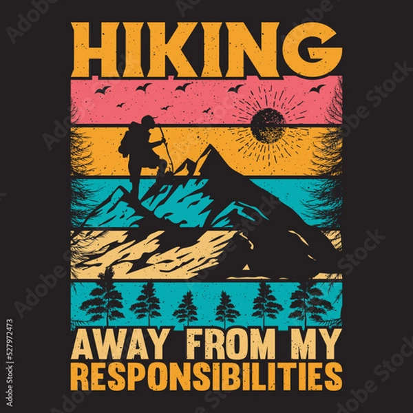 Obraz hiking t-shirt design  and vector template