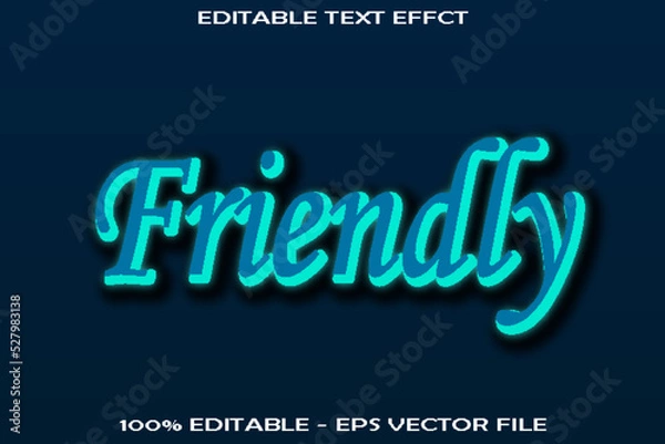 Obraz FRIENDLY editable text effect 3d emboss style design