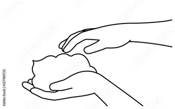 Fototapeta 美容、洗顔フォームを泡立てる