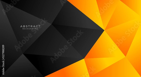 Fototapeta Black and orange gradient polygonal background 