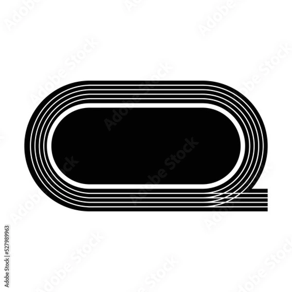 Fototapeta Running track black icon. Suitable for website, content design, poster, banner, or video editing needs