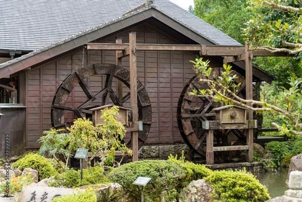 Obraz 水車と小屋