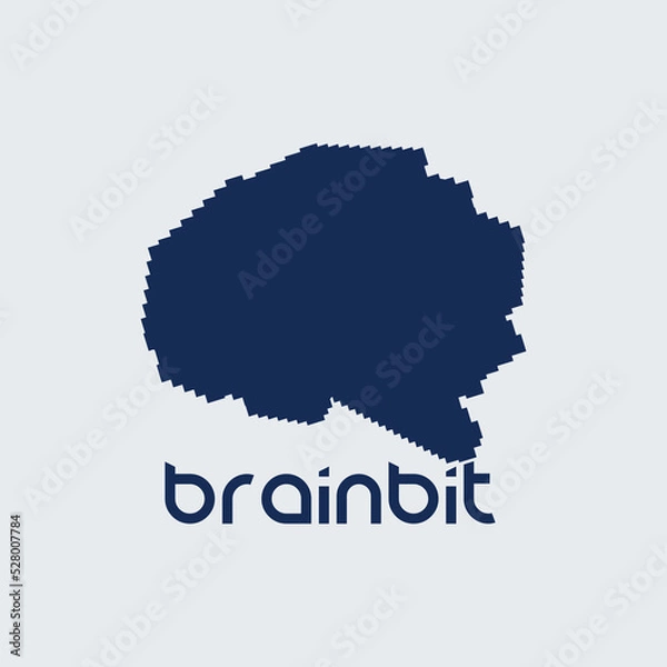 Fototapeta logo illustration intelligence, knowledge, brain. vector design