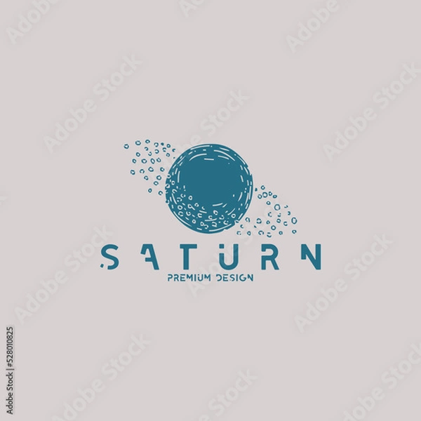 Fototapeta ufo illustration logo,space planet vector design