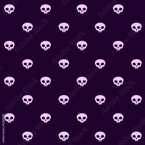 Fototapeta Cute Skull Vector Seamless Pattern	