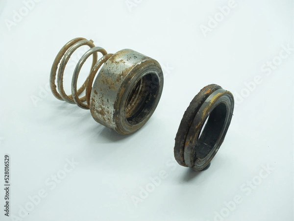 Fototapeta old  mechanical seal part of a centrifugal pump