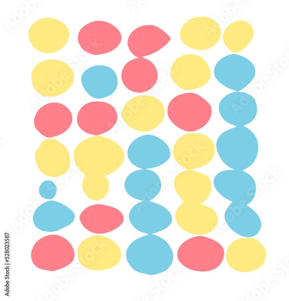 Fototapeta Lots of colorful circles on a white background, simple minimalistic vector illustration.