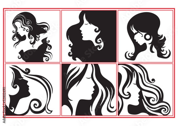 Fototapeta women profiles illustrations