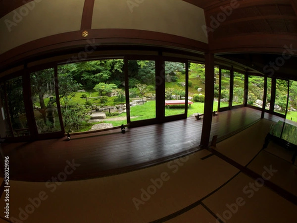 Obraz Japanese garden seen from Japanese house