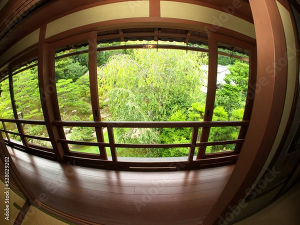 Obraz Japanese garden photographed with a fisheye lens