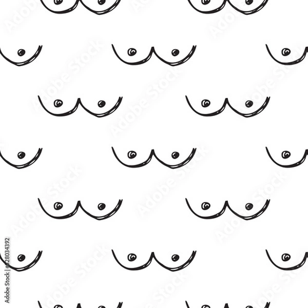 Fototapeta Abstract boobs. Vector illustration of seamless pattern.