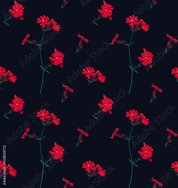 Obraz Seamless colored natural pattern consisting of flowers
