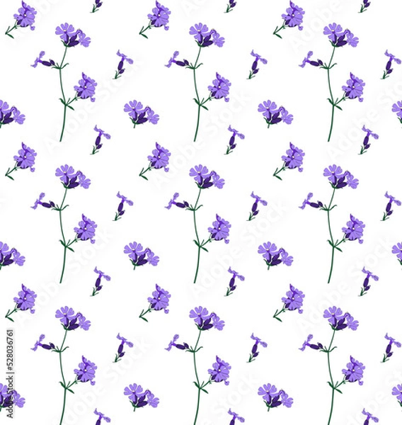 Fototapeta Seamless colored natural pattern consisting of flowers

